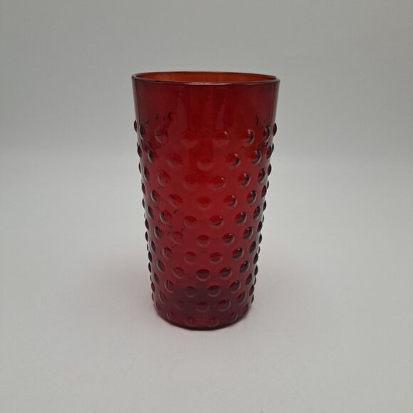 Red Anchor Hocking Hobnail Glass Tumbler - Picture 1 of 7